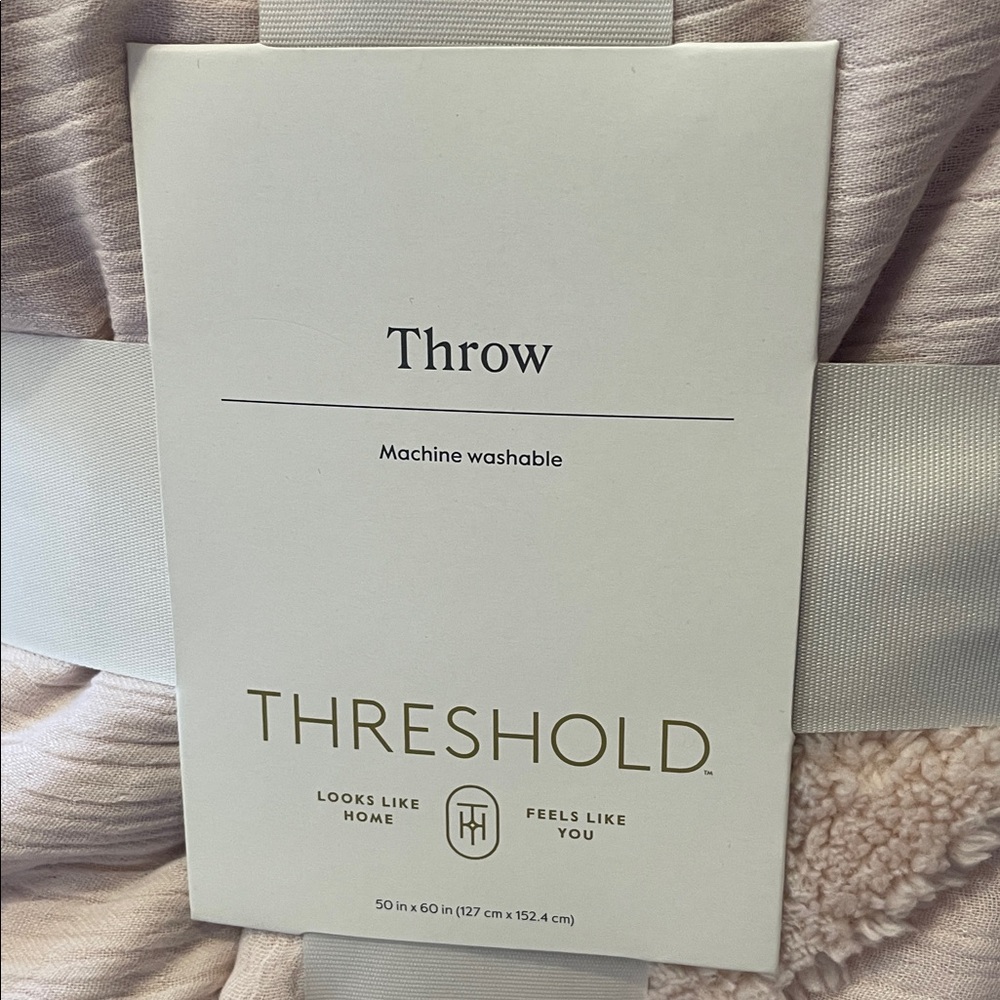 Threshold Light Pink Plush Throw Blanket - Picture 3 of 11